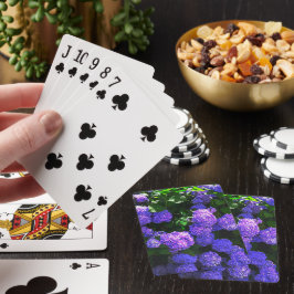 Cartas de juego clásicas de hidrangea realistas pú