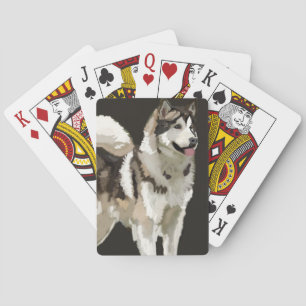 Cartas de juego clásicas de Husky Dog
