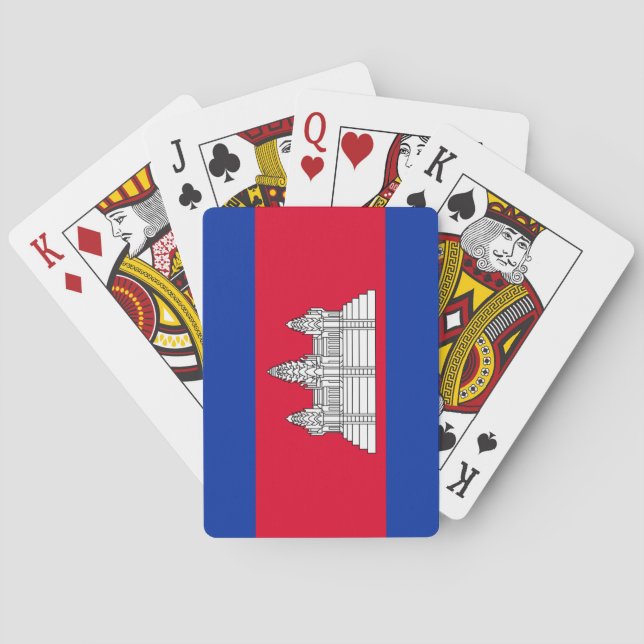 Cartas de juego clásicas de la bandera de Camboya (Reverso)
