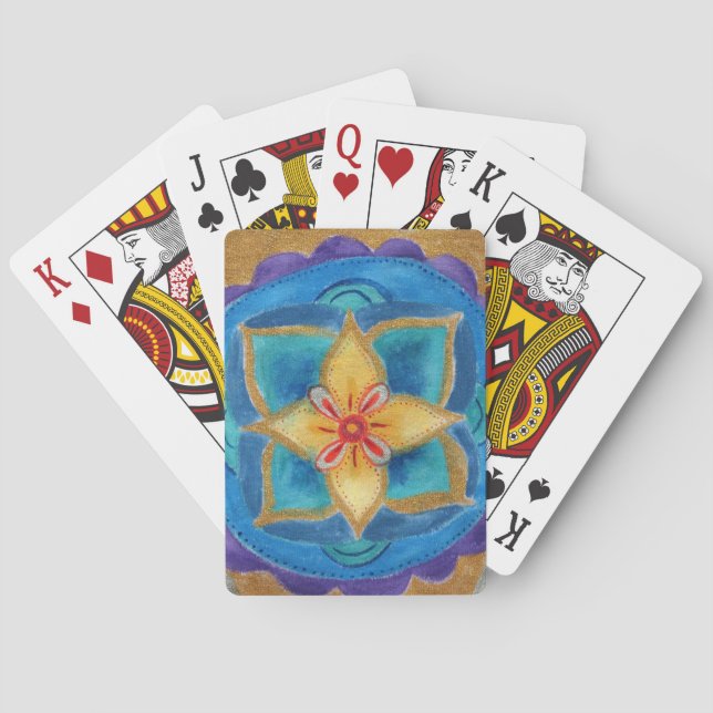 Cartas de juego clásicas de la flor de Mandala (Reverso)