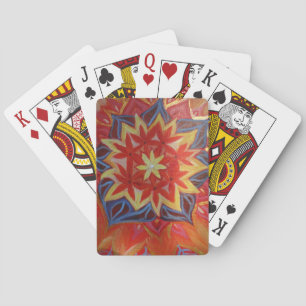 Cartas de juego clásicas de Mandala roja