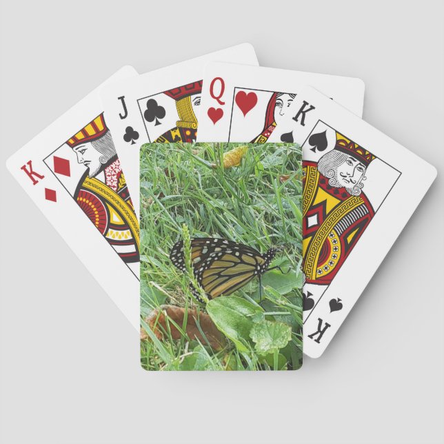 Cartas de juego clásicas de mariposa monarca (Reverso)