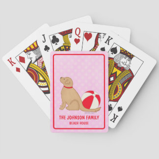 Cartas de juego clásicas de perro rosa de Sea Life