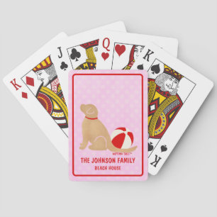 Cartas de juego clásicas de perro rosa de Sea Life