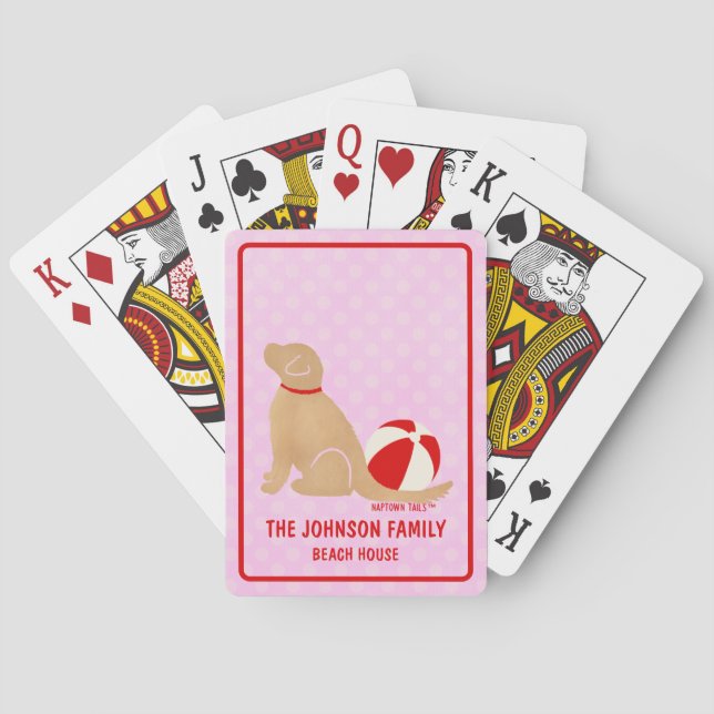 Cartas de juego clásicas de perro rosa de Sea Life (Reverso)