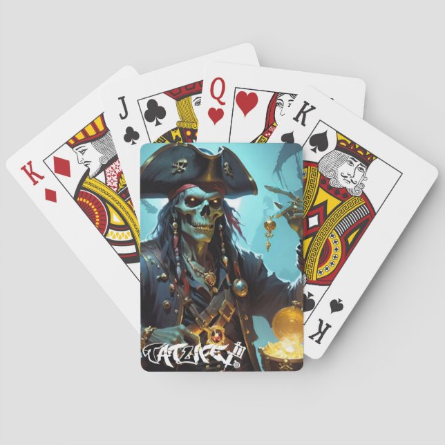 Cartas de juego clásicas de piratas zombis (Reverso)