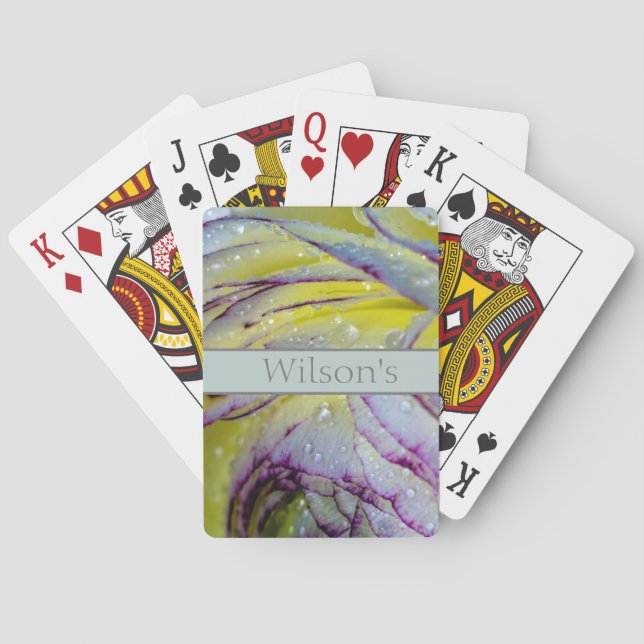 Cartas de juego clásicas de Rosa y lluvia (Reverso)