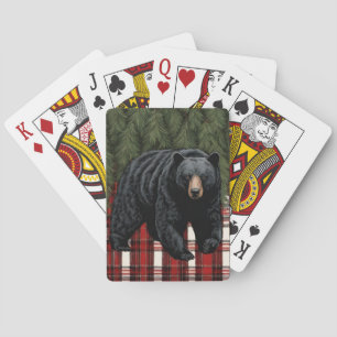 Cartas de juego clásicas de silueta de oso negro