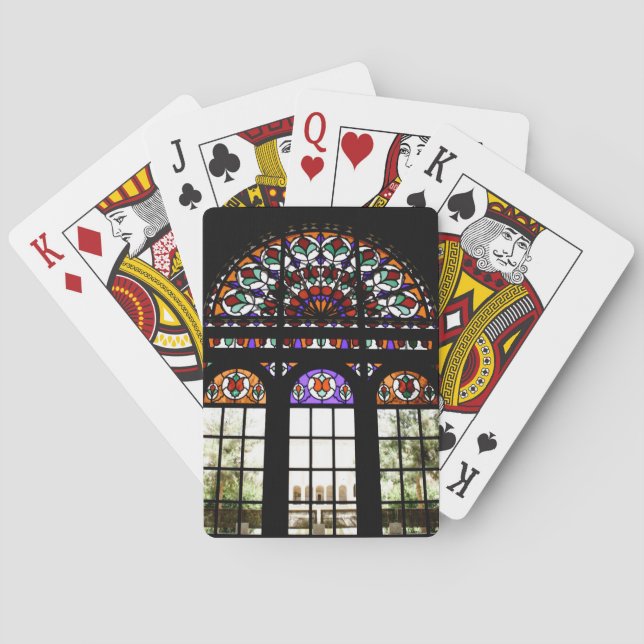 Cartas de juego clásicas de vidrio lacado colorida (Reverso)