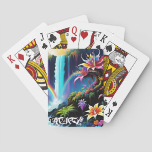 Cartas de juego clásicas del bosque de arcoiris