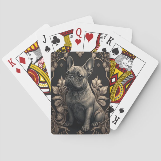 Cartas de juego clásicas del Bulldog francés (Reverso)