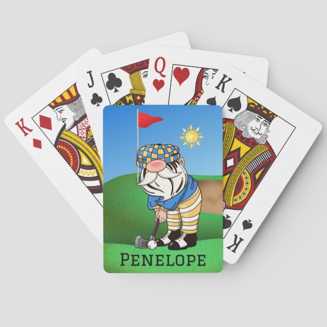 Cartas de juego clásicas del Monograma de Golf Gno (Reverso)