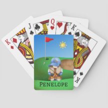 Cartas de juego clásicas del Monograma de Golf Gno