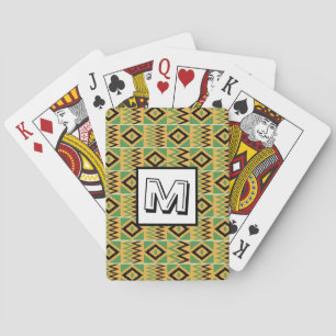 Cartas de juego clásicas del Monograma Kente afric