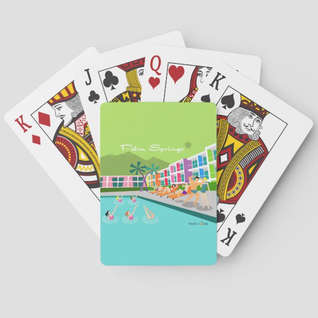 Cartas de juego clásicas del Retro Palm Springs Ho (Reverso)