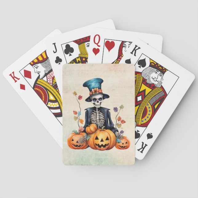 Cartas de juego clásicas del Skeleton de Halloween (Reverso)