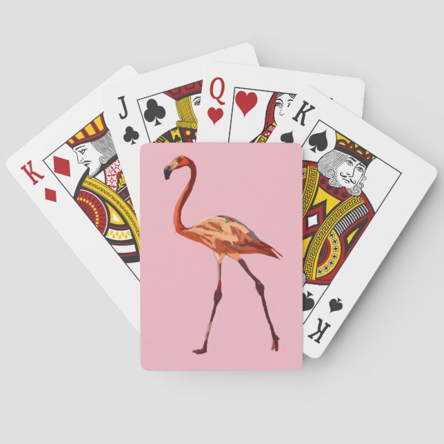 Cartas de juego clásicas Flamingo rosa (Reverso)