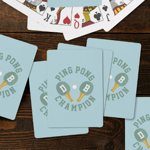 Cartas de juego clásicas Monograma Campeón de Ping