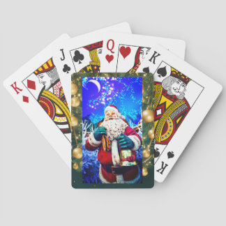Cartas de juego clásicas Navidades rojos Santa Cla