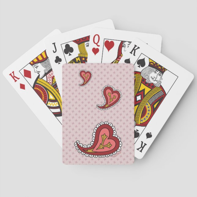 Cartas de juego clásicas Paisley Heart (Reverso)