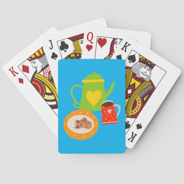 Cartas de juego clásicas para los amantes del café (Reverso)