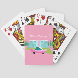 Cartas de juego clásicas Retro Pink Palm Springs