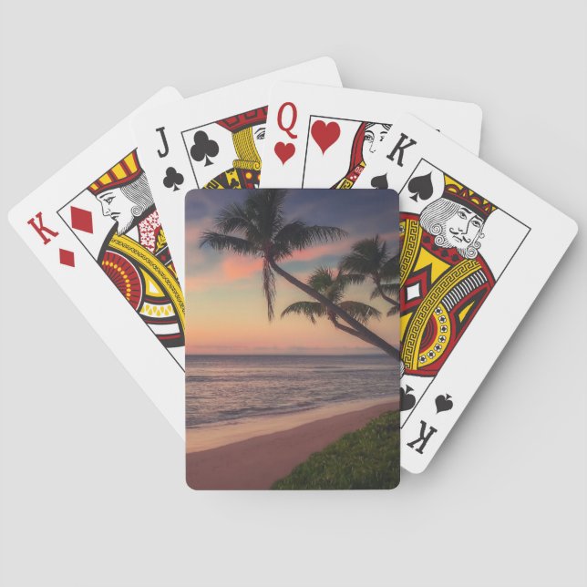 Cartas de juego clásicas TROPICAL BEACH SUNSET (Reverso)