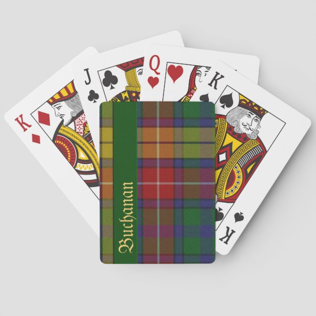 Cartas de juego coloridas para Buchanan Tartan (Reverso)