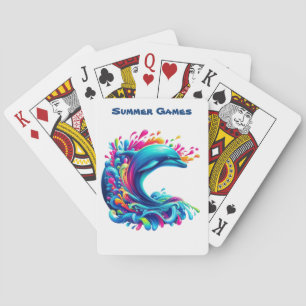Cartas de juego coloridas para delfines clásicos