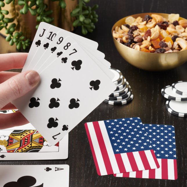 Cartas de Juego con Bandera Americana (In Situ)