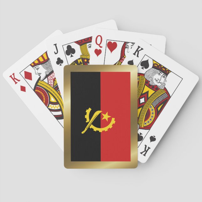 Cartas de juego con bandera de Angola (Reverso)