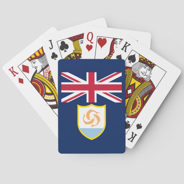 Cartas de juego con bandera de Anguila Patriótica (Reverso)