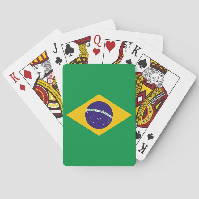 Cartas de Juego con Bandera de Brasil (Reverso)