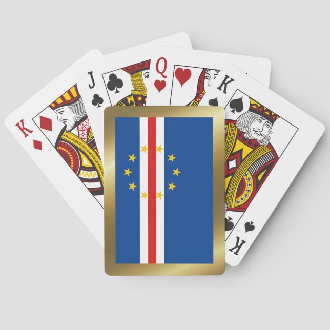 Cartas de juego con bandera de Cabo Verde (Reverso)