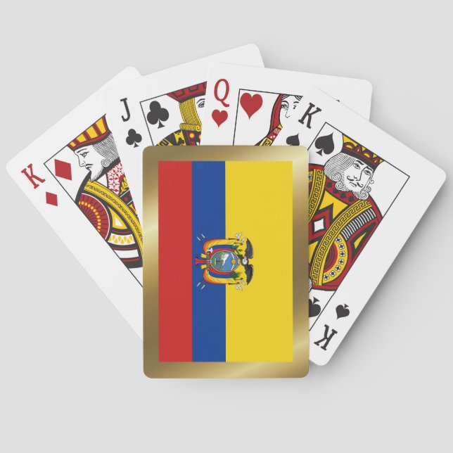 Cartas de juego con bandera de Ecuador (Reverso)