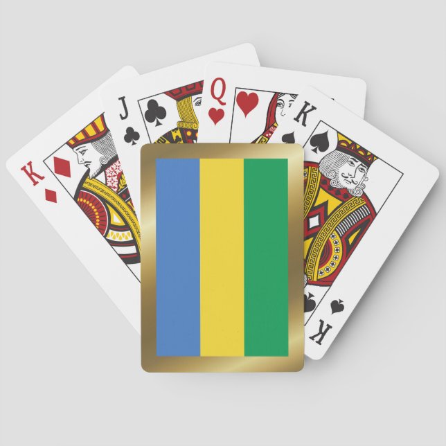 Cartas de juego con bandera de Gabón (Reverso)