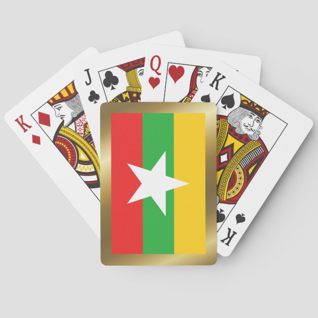 Cartas de juego con bandera de Myanmar (Reverso)