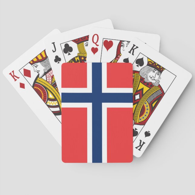 Cartas de juego con bandera de Noruega (Reverso)