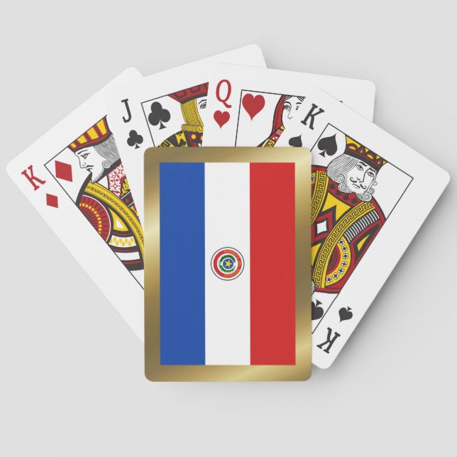 Cartas de juego con bandera de Paraguay (Reverso)