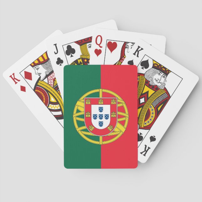 Cartas de juego con bandera de Portugal (Reverso)