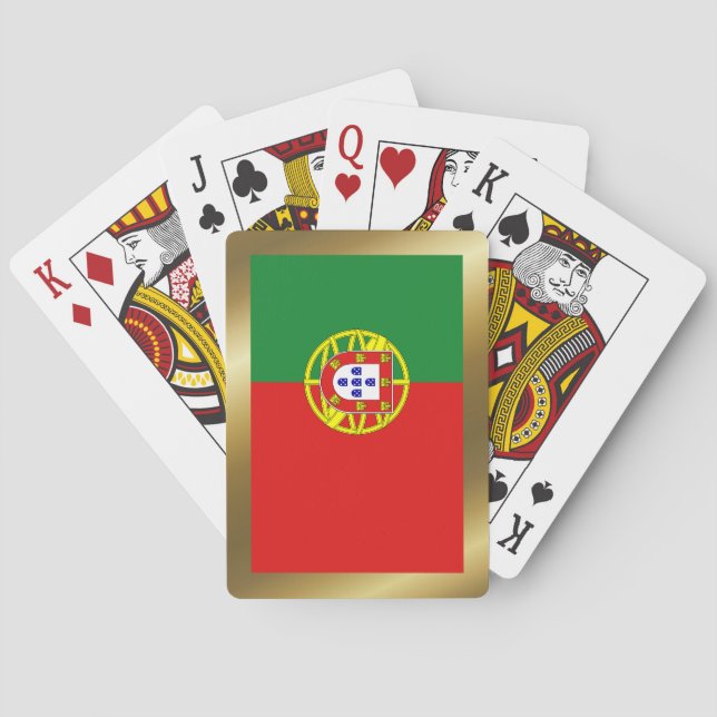 Cartas de juego con bandera de Portugal (Reverso)