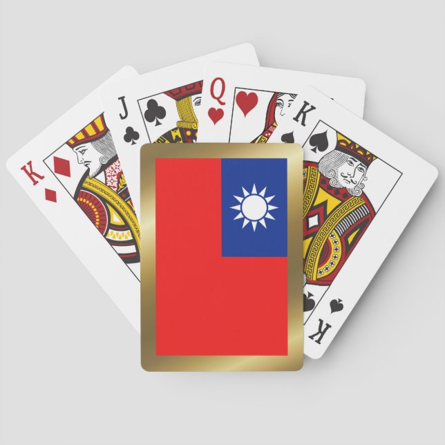 Cartas de juego con bandera de Taiwán (Reverso)