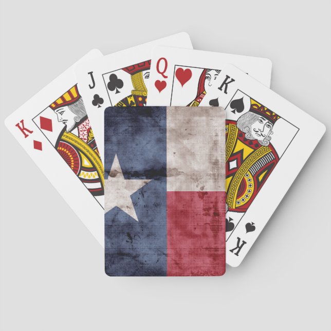 Cartas de juego con bandera de Texas vintage (Reverso)