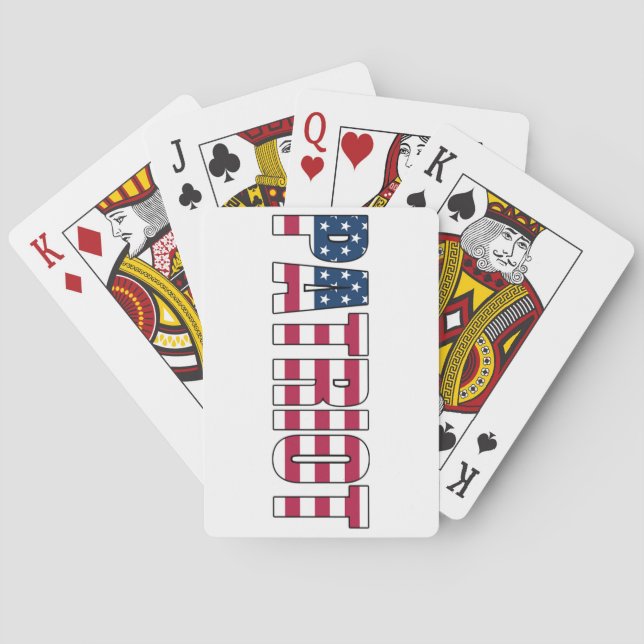Cartas de juego con bandera patriota (Reverso)