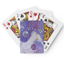 Cartas de juego con diseño de Montaña Lunar