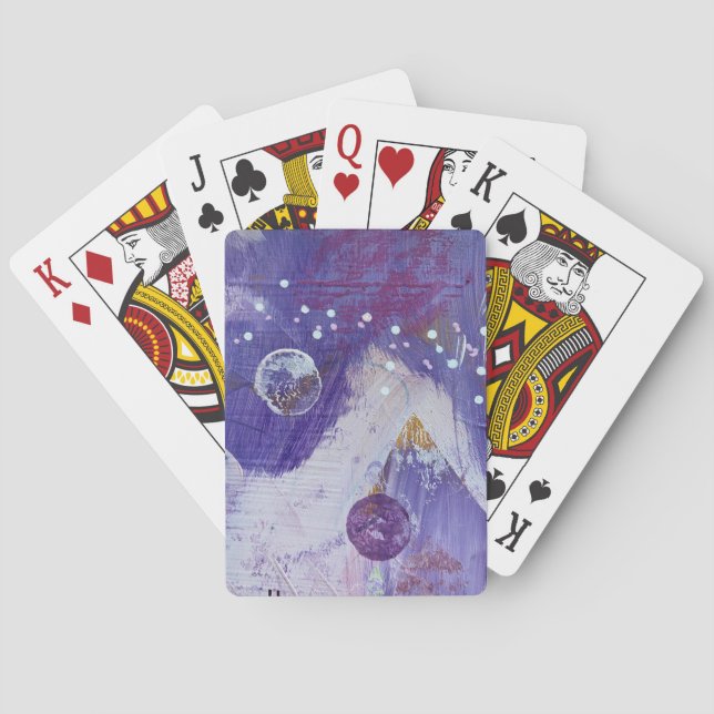 Cartas de juego con diseño de Montaña Lunar (Reverso)