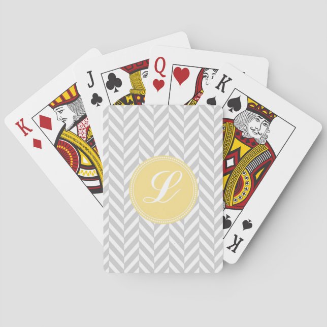 Cartas de juego con estampado de espina de arenque (Reverso)