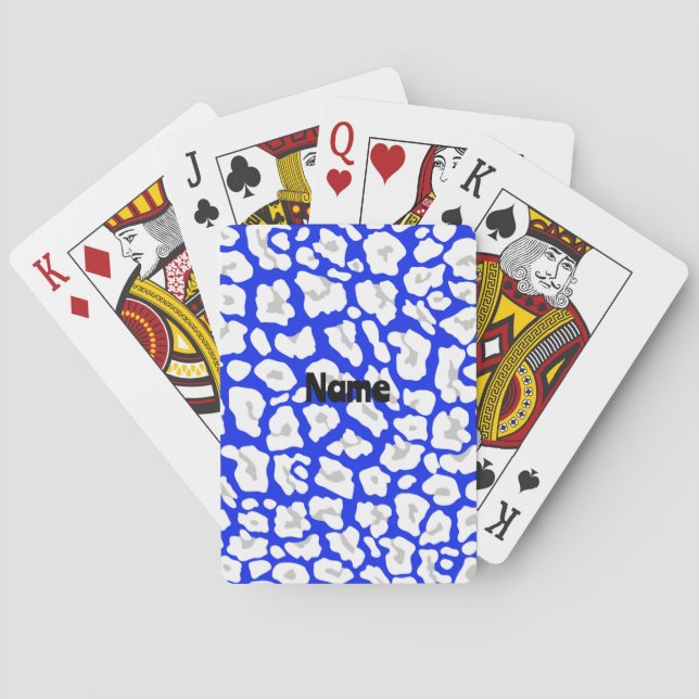 Cartas de juego con estampado de guepardo azul y b (Reverso)