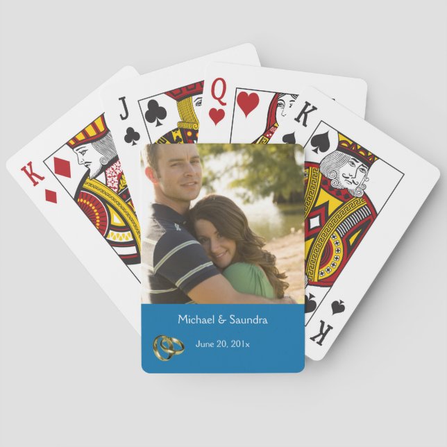 Cartas de juego con fecha de boda personalizada (Reverso)
