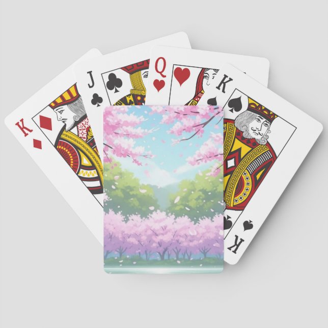 Cartas de juego con flores de cerezo (Reverso)